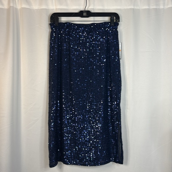 Vince Camuto Navy Sequined Midi Pencil Skirt- NWT- S - Picture 11 of 15